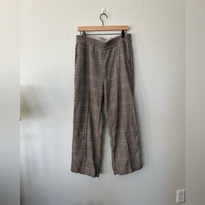 H&M Plaid Knit Wide-Leg Relaxed Pull-On Pants